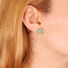 Aqua Clam Earrings-A001