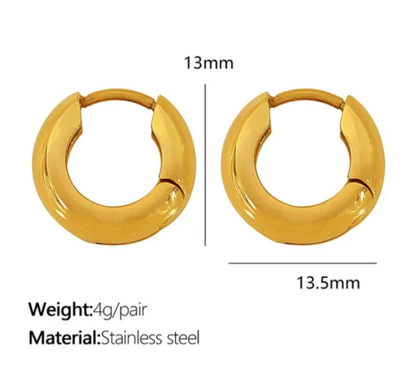 Small Chunky Hoops - Gold & Silver-A001