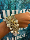 Mixed Metal Pearl Bracelet Size Small-A001