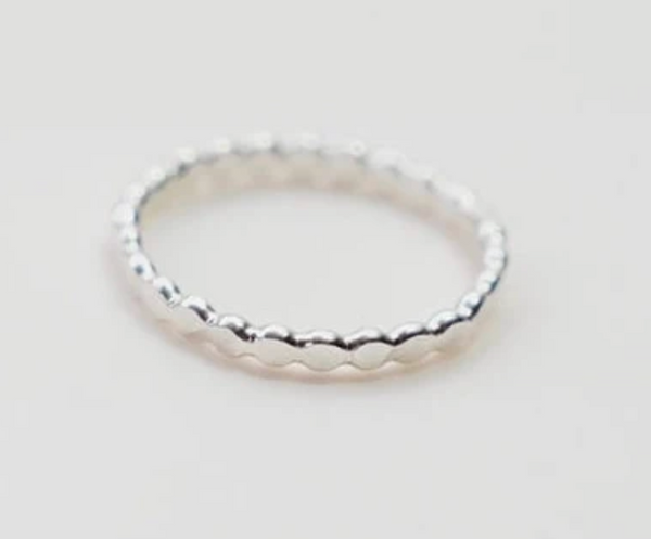 Silver Flat Ball Stack of Three Rings-A001