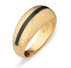 Candy Stripe Dome Black Gold Ring-A001