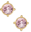 Handcast Gold Round Crystal Stud Earring-A001