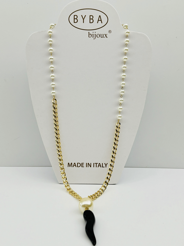 Lucky Horn Long Necklace-A001