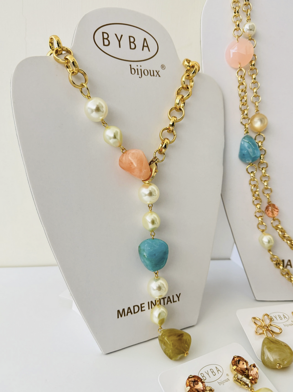 Sparkling Spring Drop Necklace-A001