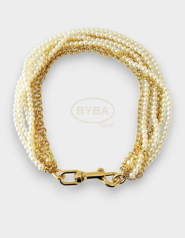 Multi Chain Pearl Necklace-A001