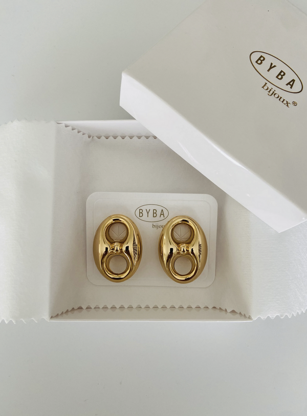 Anchor Puff Earrings-A001