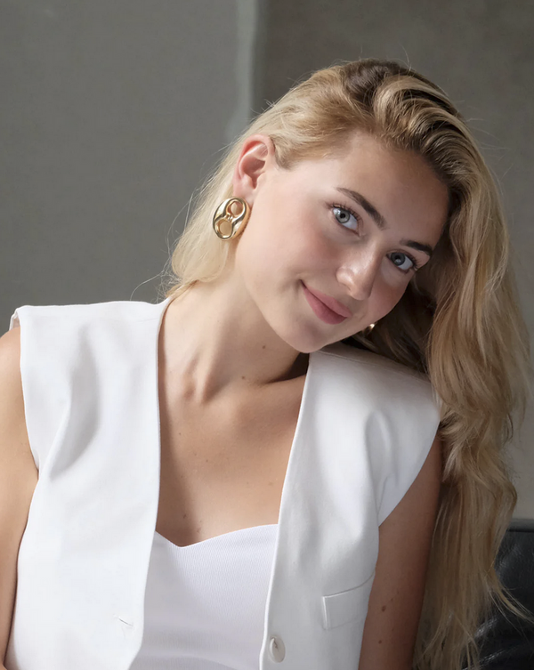 Anchor Puff Earrings-A001