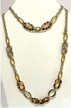Crystal & Tortoise Shell Long Necklace-A001