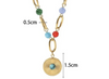 Bright Beaded Necklace with Pendant-A001
