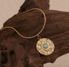 Amazonite Evil Eye Pendant Necklace-A001