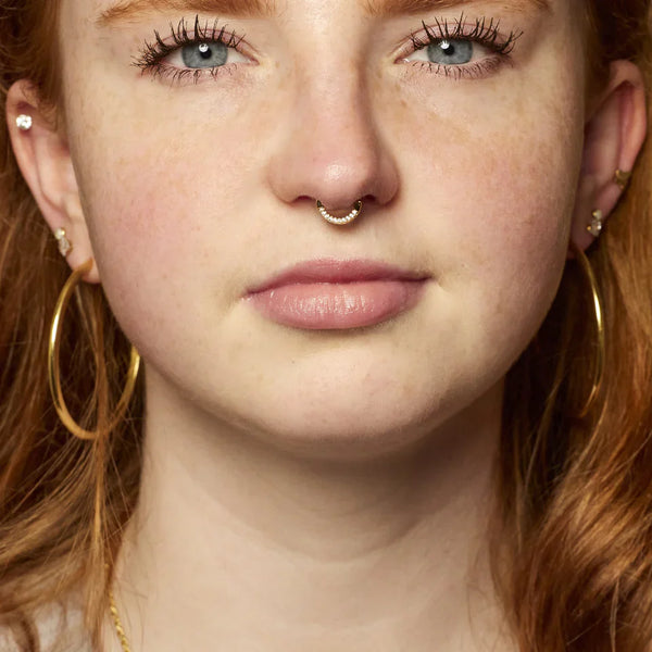 Sparkling Daith Hoop Single Earring-A001