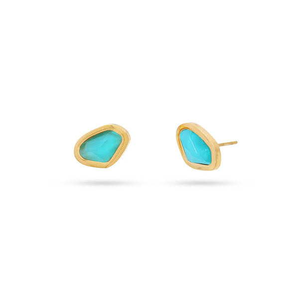 Aqua Clam Earrings-A001