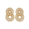 Clear & Gold Gush Small Handmade Crochet Earrings-A001