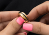 Candy Stripe Dome Black Gold Ring-A001