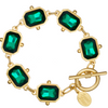 Handcast Gold Rectangle Crystal Bracelet-A001