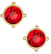Handcast Gold Round Crystal Stud Earring-A001