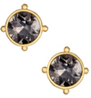 Handcast Gold Round Crystal Stud Earring-A001