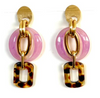 Animalier Rectangle and Lilac Oval Earrings-A001