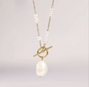 Pearl T Bar Necklace-A001